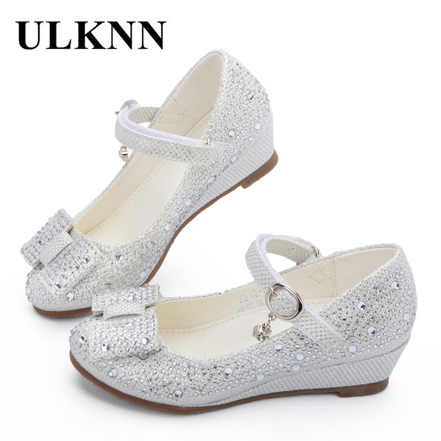 ULKNN Hot sale Princess Shoes Children Wedge Shoes Girls Footwear Soft Breathable Female Sandals Party For Girls Kids 2018