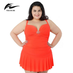 Women Swimwear big plus size lady beach dress Sexy plus size  Swimsuit bathing dress swimsuit  2017