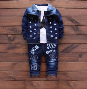 Kids Clothes Boys Clothing set 3pcs Cotton Shirt + kids Pants Toddler Boys Clothing Children Suits Baby Boy Clothes Set 2017