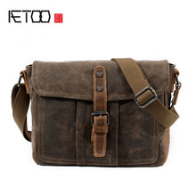 Load image into Gallery viewer, AETOO CLeather men bag shoulder bag retro fashion leisure men bag business men&#39;s shoulder Messenger bag