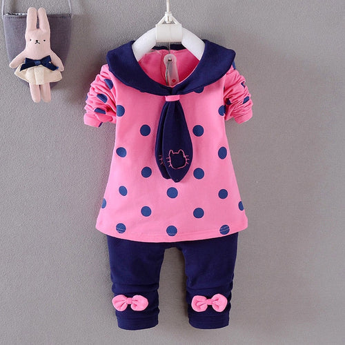 BibiCola Baby Girls Clothing Set Childrens Tracksuit Toddler Girls Clothing Coat+Pants Sports Suit Kids Girls Clothing