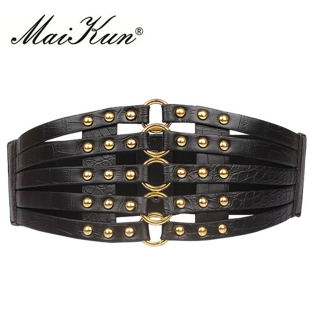 MaiKun Wide Belts for Women belt Cummerbund Luxury brand Elasti Women Belt Female Designer Belts