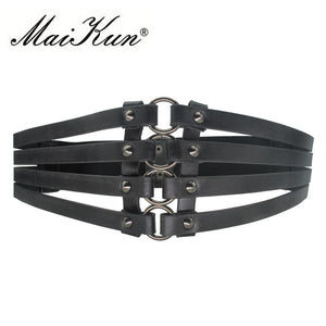 MaiKun Wide Belts for Women belt Cummerbund Luxury brand Punk Women Belt Designer Belts for Female