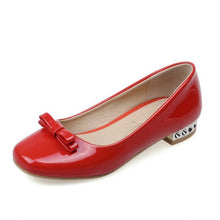 Load image into Gallery viewer, Karinluna 2018 Large Size 33-43 Sweet Bow  Slip On Square Toe Red Shoes Women Flats Spring Summer Girls Footwear