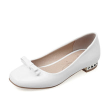 Load image into Gallery viewer, Karinluna 2018 Large Size 33-43 Sweet Bow  Slip On Square Toe Red Shoes Women Flats Spring Summer Girls Footwear