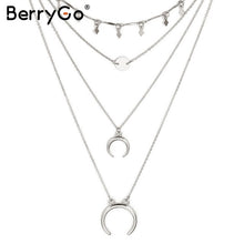 Load image into Gallery viewer, BerryGo Moon sexy multi layered pendant accessories Women sequin statement accessories Party club accessory