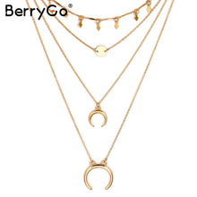 Load image into Gallery viewer, BerryGo Moon sexy multi layered pendant accessories Women sequin statement accessories Party club accessory