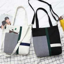 Load image into Gallery viewer, ZHIERNADiagonal canvas bag female student art Korean single shoulder Korean Harajuku style ulzzang simple wild bag