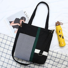 Load image into Gallery viewer, ZHIERNADiagonal canvas bag female student art Korean single shoulder Korean Harajuku style ulzzang simple wild bag