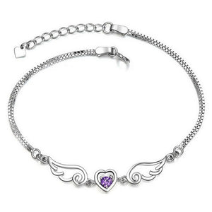 Wholesale Products Korean Fashion Jewelry  Silver color Heart-shaped crystal Bracelet Jewelry