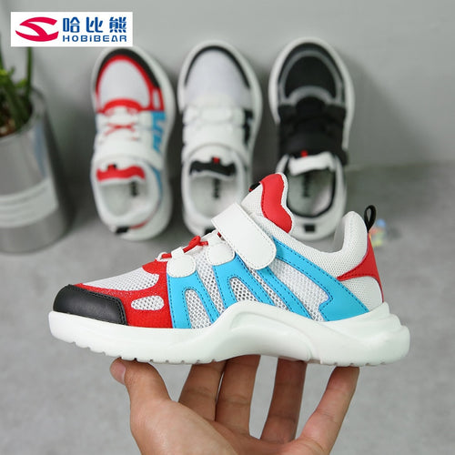 HOBIBEAR Mesh Sport Shoes Kids Boys Breathable Casual Sneakers Fashion Girls Footwear Running Trainer Children Tenis Infantil