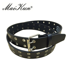 MaiKun  Women's Belts for Women belt Brand Leather Women Belt Double Pin Buckle Female Belt for Jeans