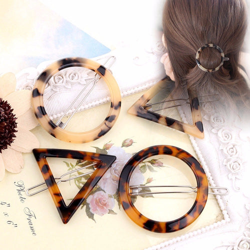 Women's Fashion Hair Accessorie Geometric Triangle Ink Leopard Hairpin Hair Clips Hair Accessories Luxury Hair Accessorie