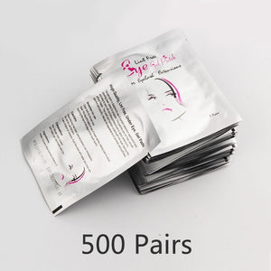 500 Pairs Eyelash Extension Paper Patch with Gift Lint Free Eye Tips Sticker Wraps Under Eye Pillow Pads Eyelashes Make Up Tools