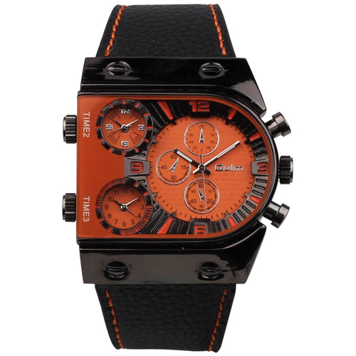 Top Luxury Brand Oulm Watch Men Watches Fashion Sports Watches Three Time Zones Quartz Watch Man Watch relogio masculino