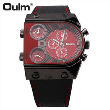 Load image into Gallery viewer, Top Luxury Brand Oulm Watch Men Watches Fashion Sports Watches Three Time Zones Quartz Watch Man Watch relogio masculino