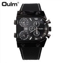 Load image into Gallery viewer, Top Luxury Brand Oulm Watch Men Watches Fashion Sports Watches Three Time Zones Quartz Watch Man Watch relogio masculino