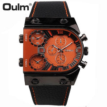 Load image into Gallery viewer, Top Luxury Brand Oulm Watch Men Watches Fashion Sports Watches Three Time Zones Quartz Watch Man Watch relogio masculino