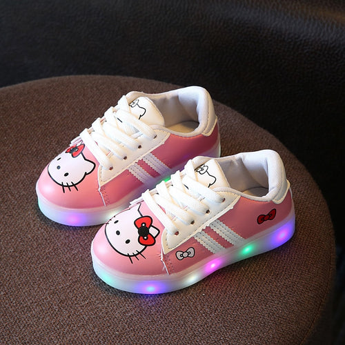 New cartoon high quality Cool LED children shoes breathable kids sneakers high quality boys girls footwear glowing infant tennis