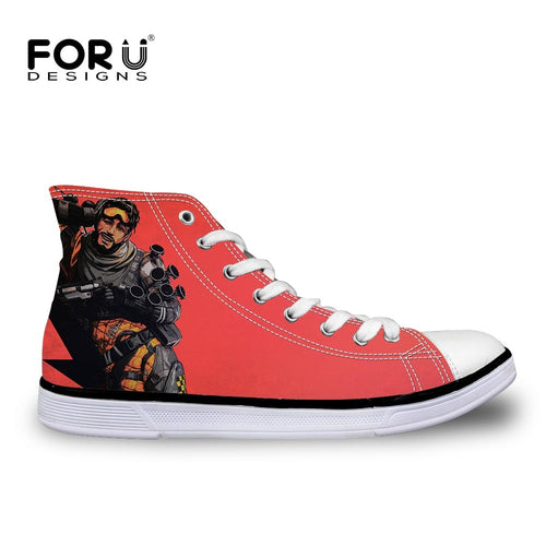 FORUDESIGNS Apex Legends Printing Children Sneakers Classic High Top Canvas Sport Shoes Kids Running Shoes for Boys Footwear