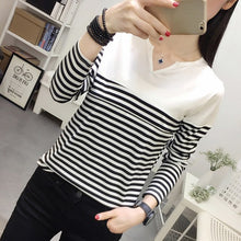 Load image into Gallery viewer, Nursing Tops Maternity Clothes Striped Breastfeeding T-shirts Feeding Tees Pregnancy Tops for Pregnant Women Clothing C740