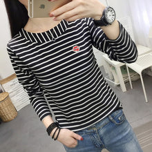 Load image into Gallery viewer, Nursing Tops Maternity Clothes Striped Breastfeeding T-shirts Feeding Tees Pregnancy Tops for Pregnant Women Clothing C740