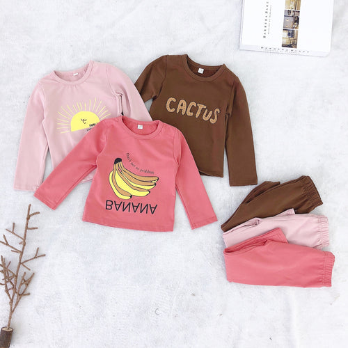 New Children's Clothing Products Printed Children's Home Clothing Korean Girls Boys Clothes Set Underwear Home Clothing