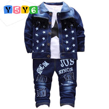 Load image into Gallery viewer, Kids Clothes Boys Clothing set 3pcs Cotton Shirt + kids Pants Toddler Boys Clothing Children Suits Baby Boy Clothes Set 2017