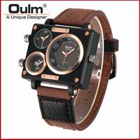 Load image into Gallery viewer, Sailcloth Belt Watch Made in China Fashion Three Time Watch Designer Man Watch Oulm Brand Quartz Watch HP3595 Mens Watch