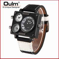 Load image into Gallery viewer, Sailcloth Belt Watch Made in China Fashion Three Time Watch Designer Man Watch Oulm Brand Quartz Watch HP3595 Mens Watch