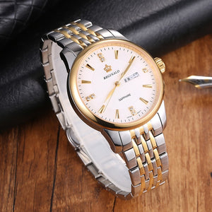 Men Watch Top Brand Luxury REGINALD Watch Stainless Steel Men's Watch Auto Date Day Quartz Watch Mens Watches relogio masculino