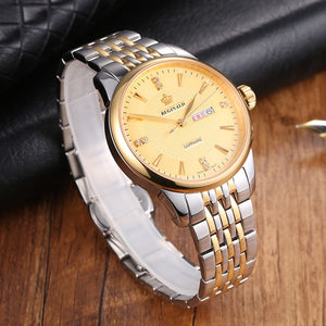 Men Watch Top Brand Luxury REGINALD Watch Stainless Steel Men's Watch Auto Date Day Quartz Watch Mens Watches relogio masculino