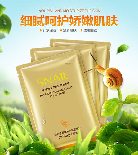 BIOAQUA Original korean cosmetics Snail moisturizing mask, moisturizing invisible cosmetics, skin care products, algae mask