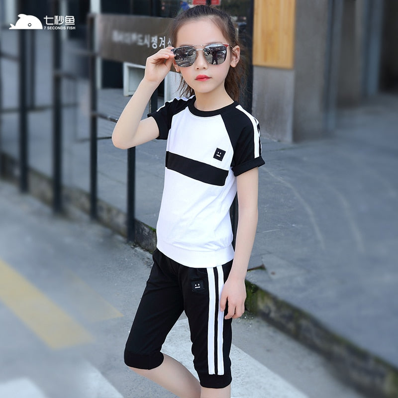 baby girl summer clothes 2019 girls clothing set teenage girls clothing 2 pieces sport toddler girls summer clothing sets