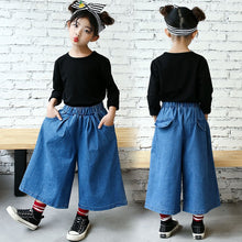 Load image into Gallery viewer, Girls&#39; Clothing Sets Suit 2018 Autumn Toddler Girl Clothes Shirt+ Wide Leg Pants Jeans School Outfits Teenage Girls Clothing