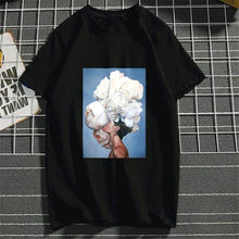 Load image into Gallery viewer, Harajuku Aesthetics Flower Sexy Girl Feather Cotton Female Tshirt Women 2019 Modis Plus Size T Shirt Print Short Sleeve Top Tees