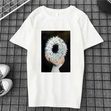 Load image into Gallery viewer, Harajuku Aesthetics Flower Sexy Girl Feather Cotton Female Tshirt Women 2019 Modis Plus Size T Shirt Print Short Sleeve Top Tees